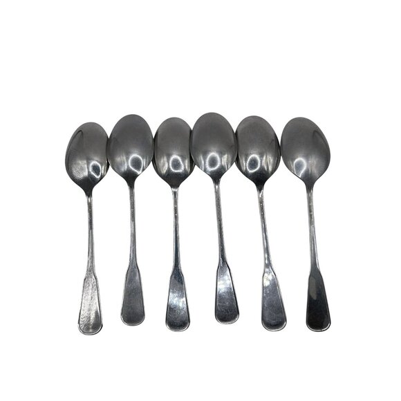 6 Oneida Deluxe Stainless Village Pattern Tablespoons Discontinued 1982-1989 Vin - Picture 4 of 5